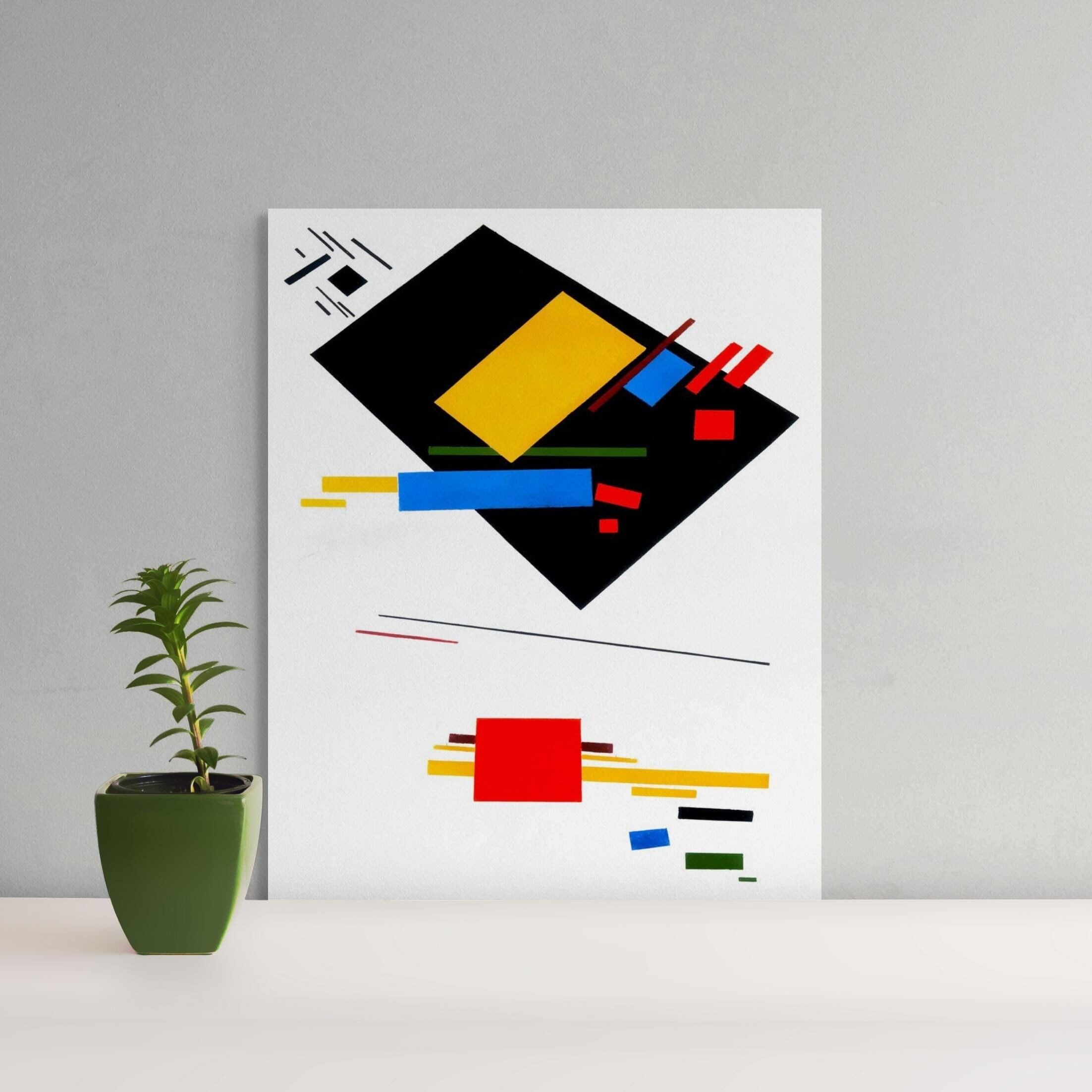 Stampa d'arte suprematista di Kasimir Malevich: Astrazione geometrica 1915 – Arte astratta suprematista