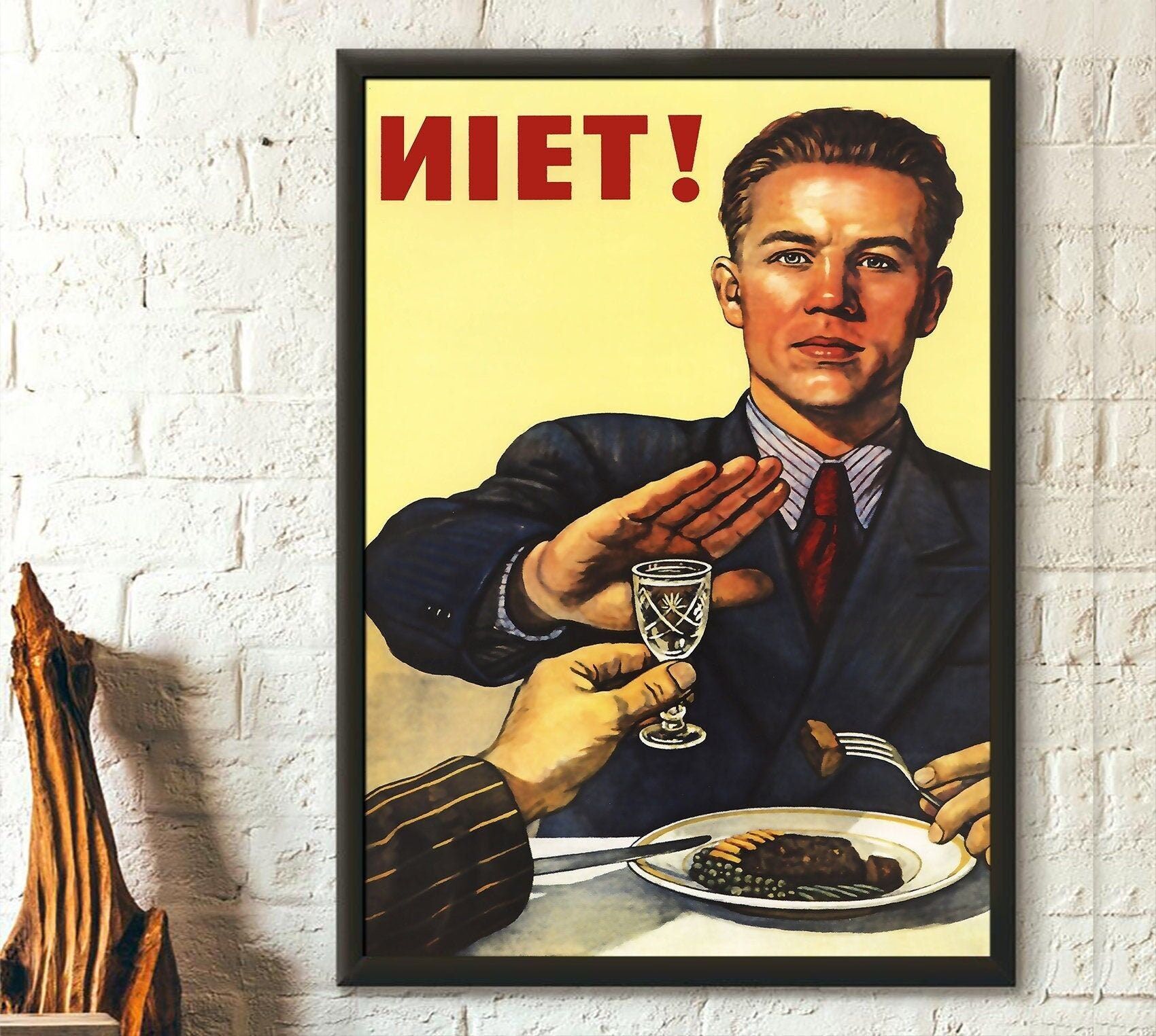 Poster Premium: Manifesto sovietico anti-alcol – Propaganda – Arte murale storica