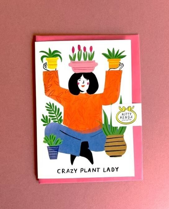 Dame folle des plantes Carte de vœux