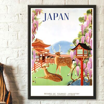 Affiche vintage de voyage au Japon – Poster de voyage japonais – Art japonais – Idée cadeau déco maison – Affiches salon