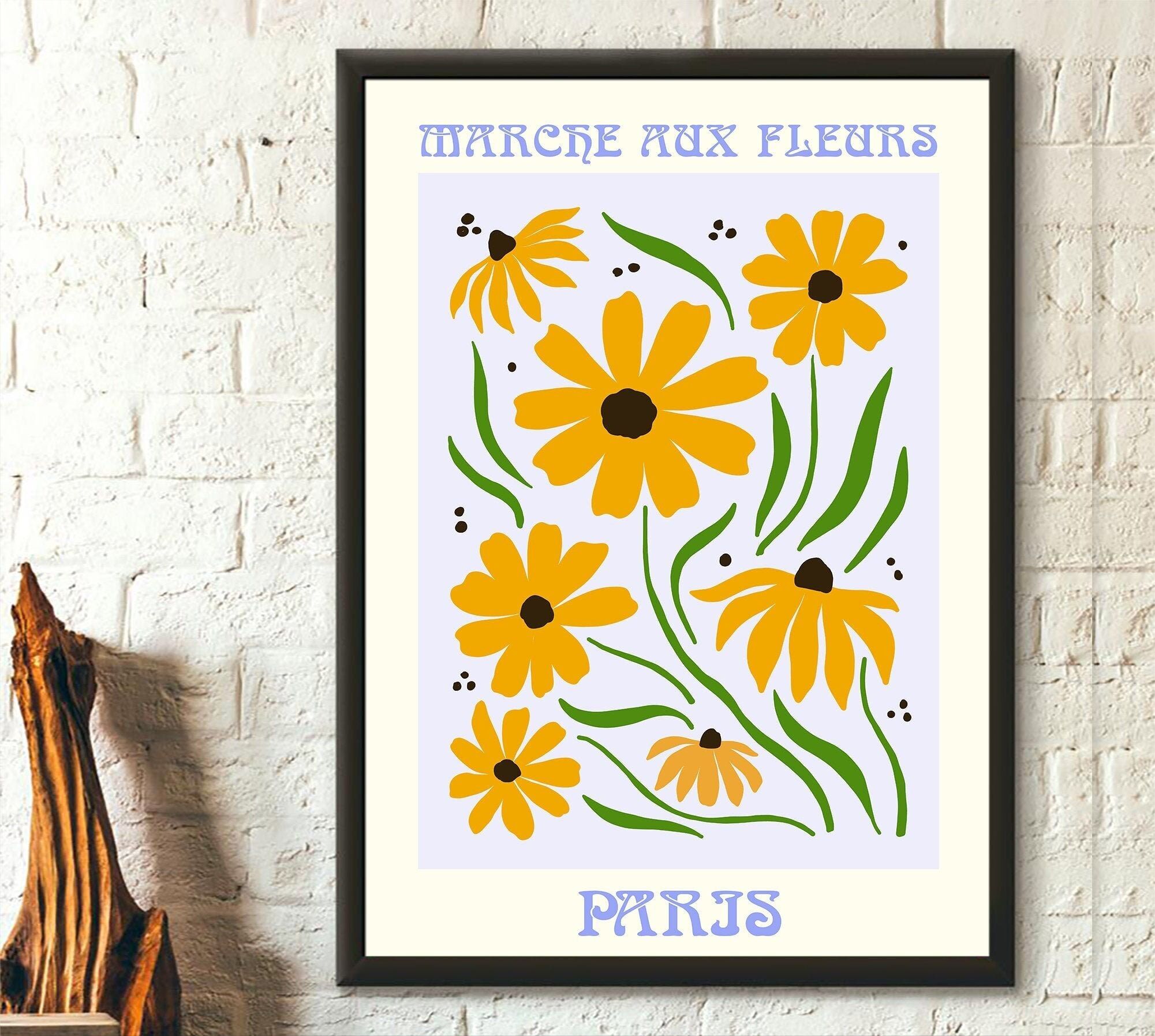 Mercato dei fiori di Parigi – Stampa botanica colorata – Stampa floreale primaverile – Arte colorata – Stampa floreale primaverile – Arte floreale selvaggia