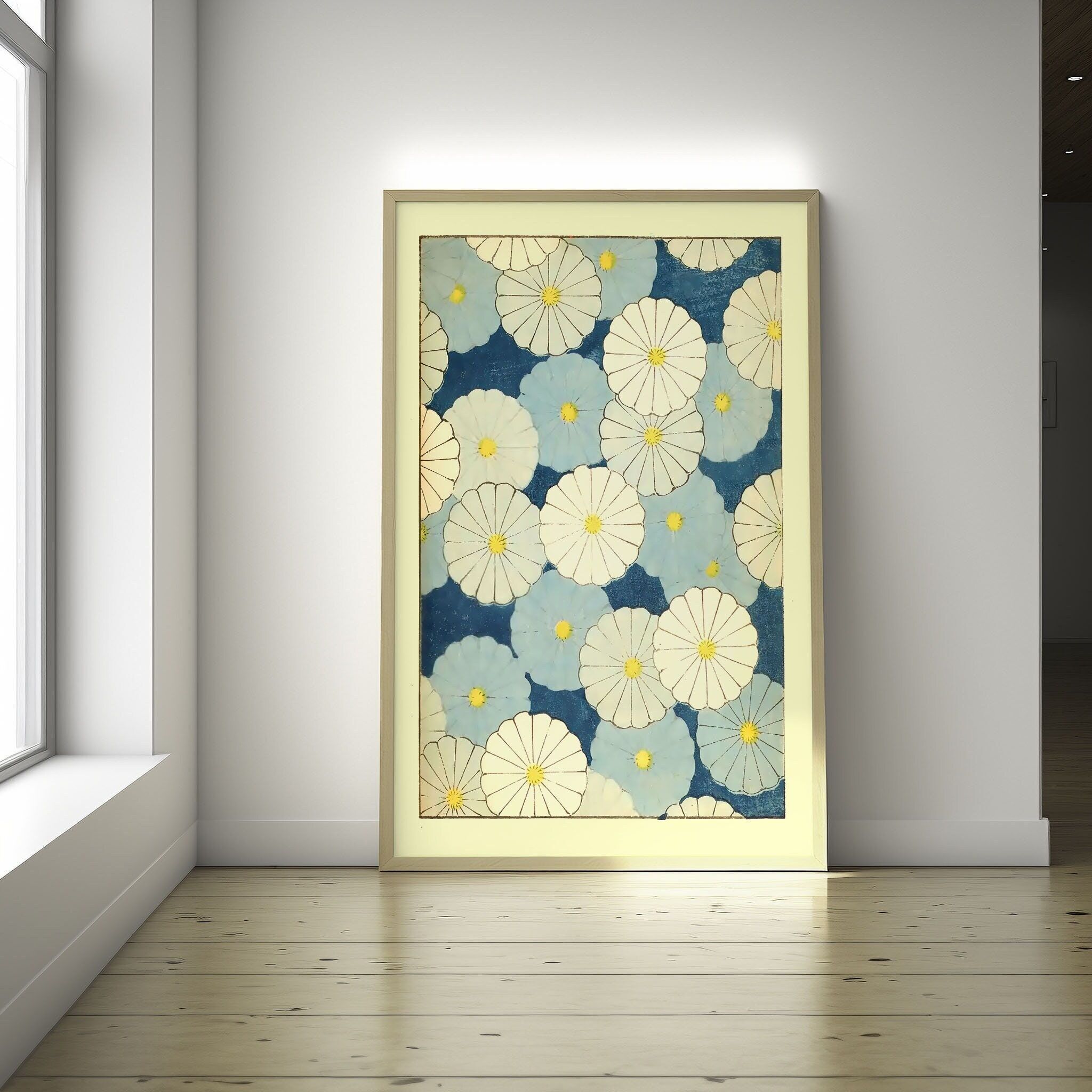 Stampa artistica con ombrello floreale – Illustrazione floreale giapponese – Bijutsu Sekai SM