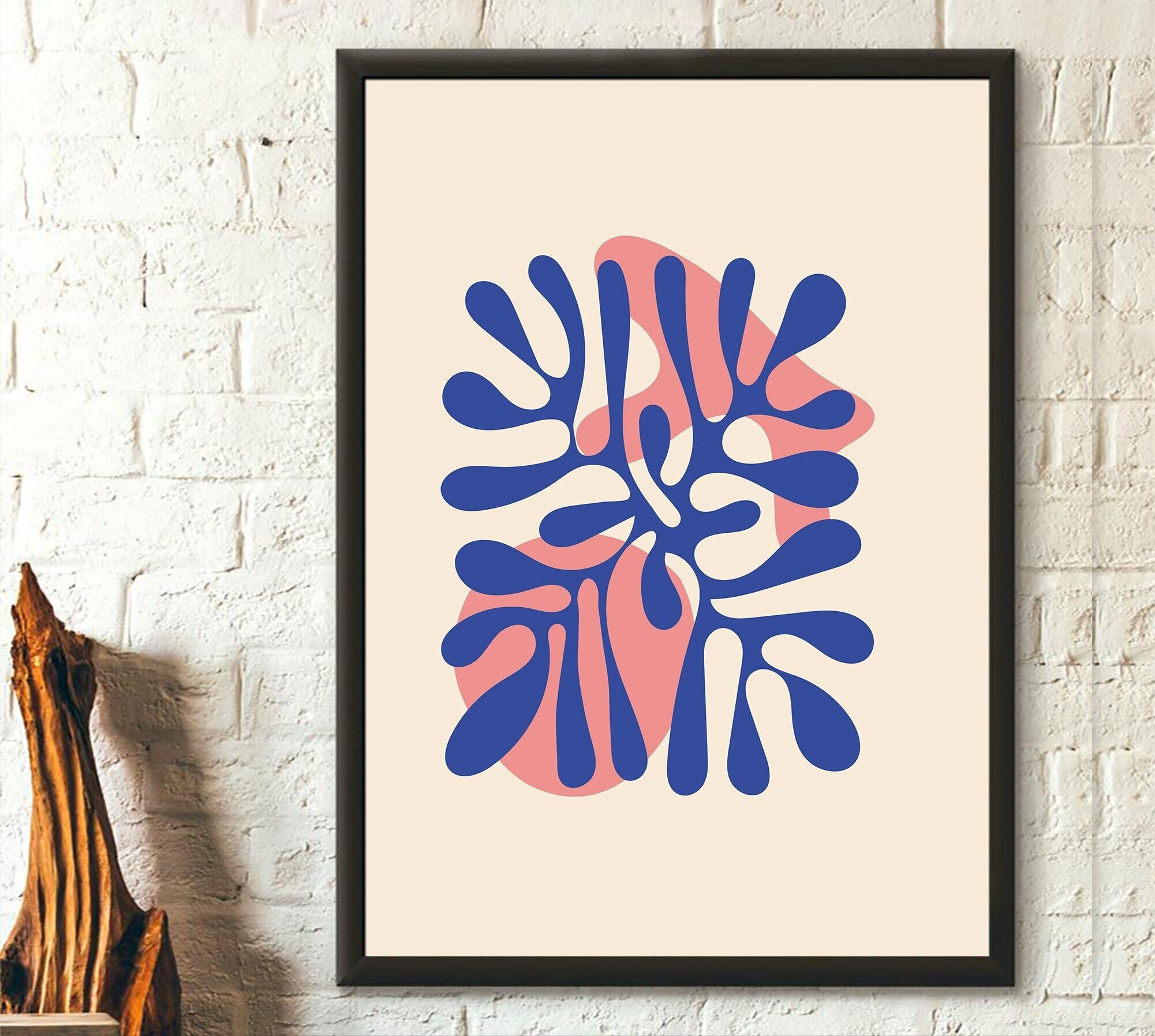 Stampa artistica moderna di metà secolo - Arte murale geometrica neutra - Decorazione botanica bohémien con colori arcobaleno