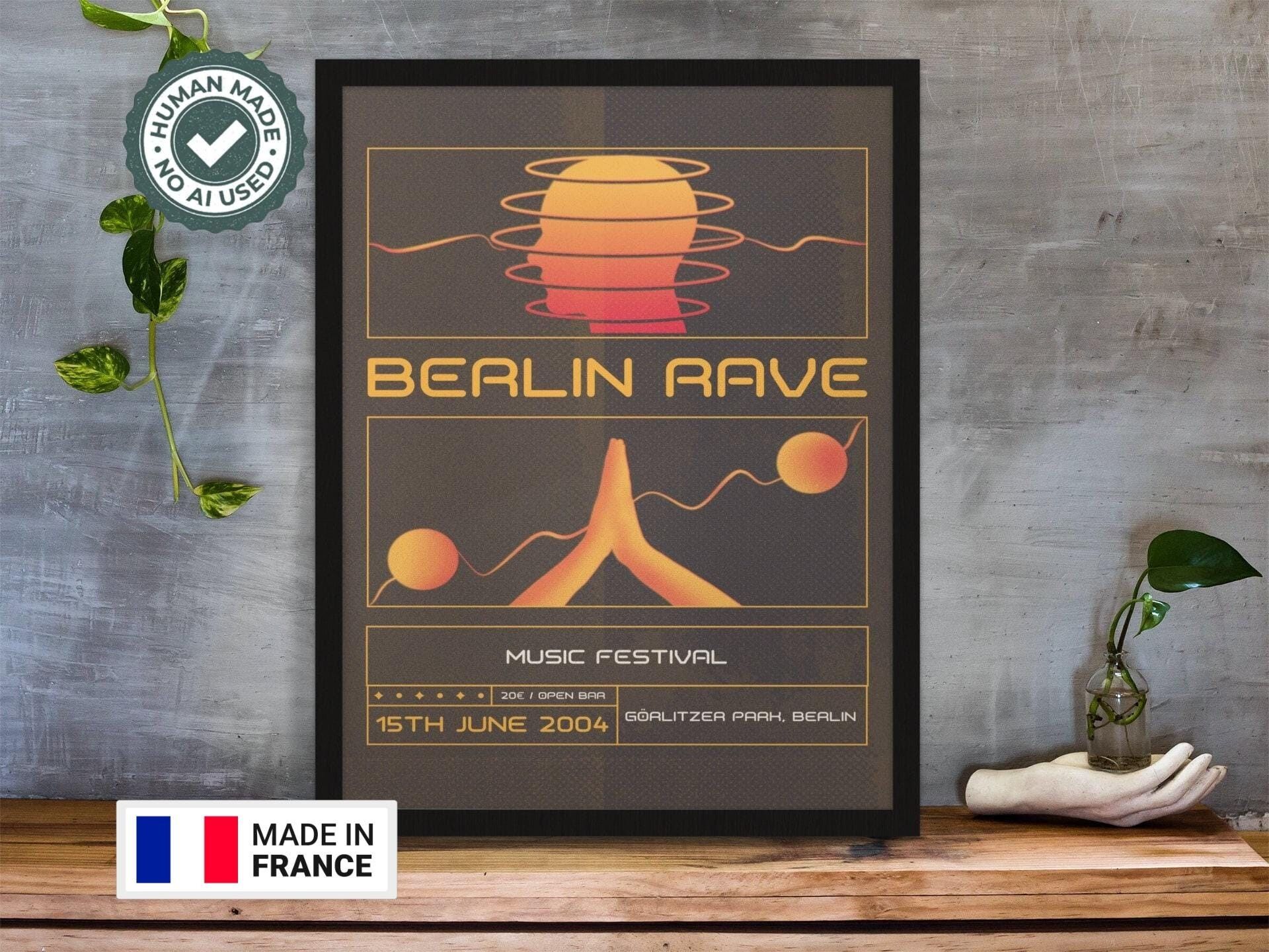 Poster Techno Rave di Berlino – Premium TransElectro Wall Art – Riproduzione musicale