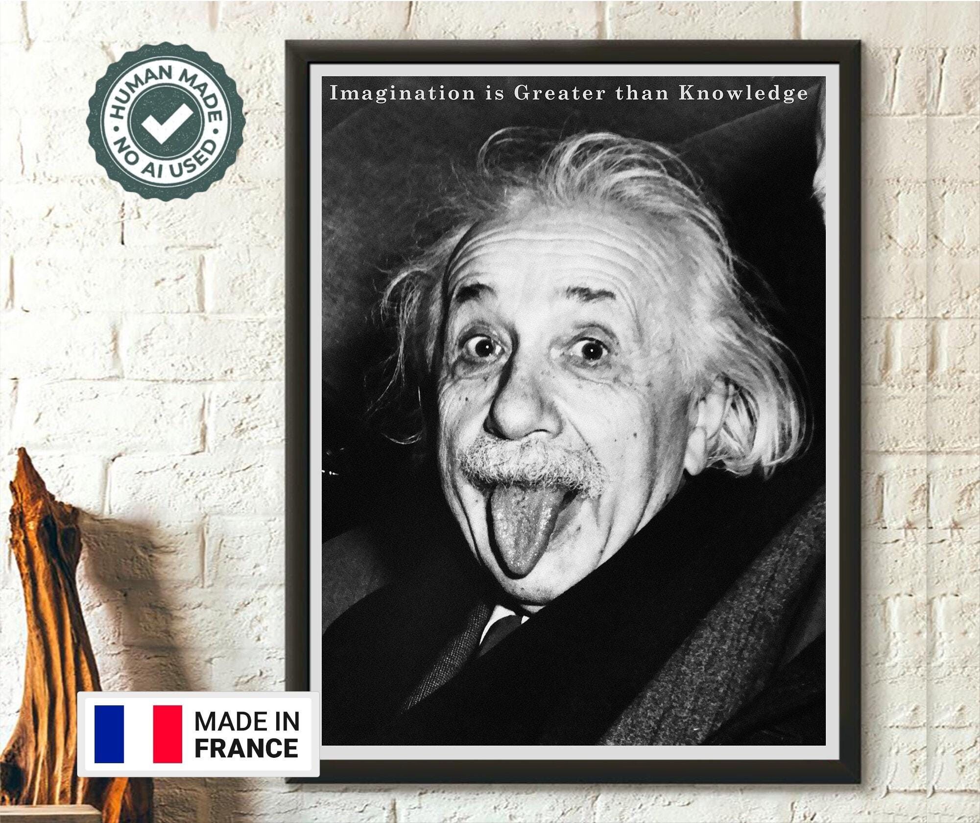 Manifesto di Einstein “L’immaginazione è più importante della conoscenza” 1951 – Lingua fuori