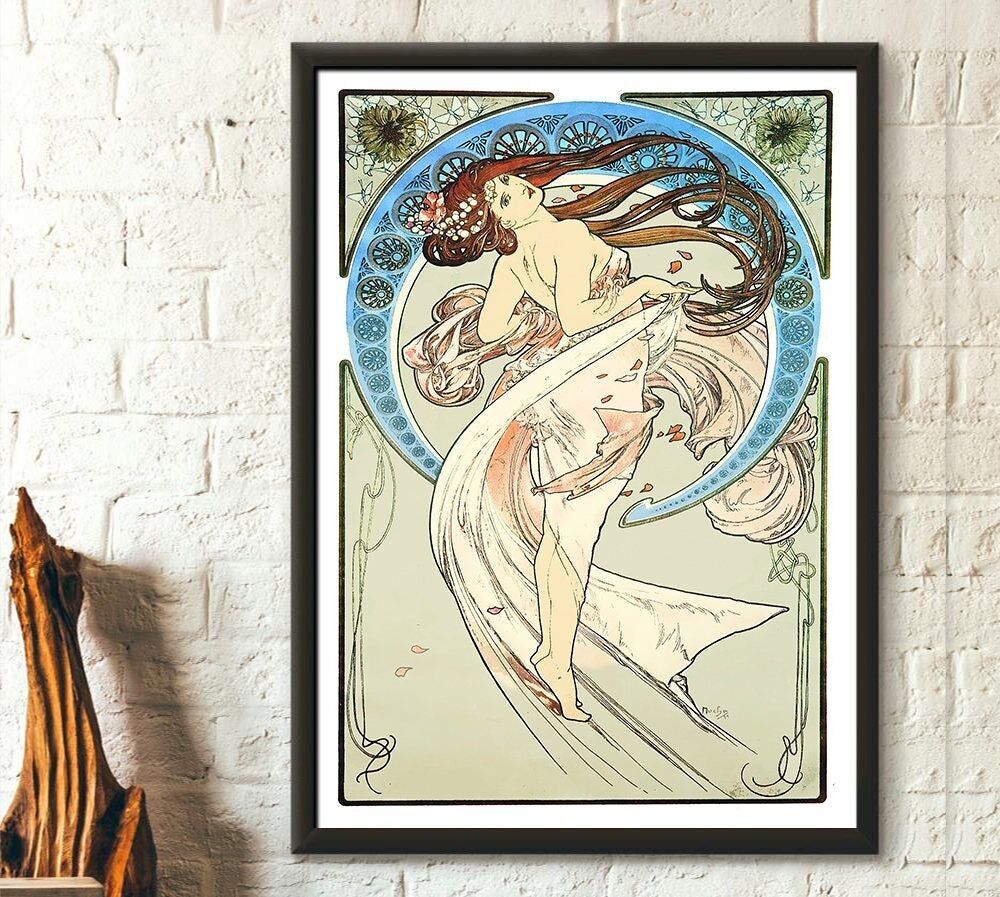 Alphonse Mucha "Danza" 1898 – Manifesto Art Nouveau – Arte murale vintage