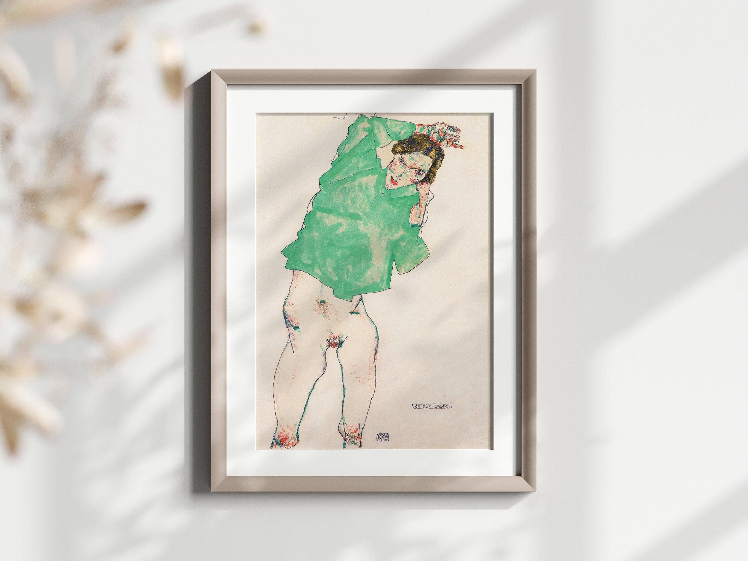 Studio di figura astratta – Arte murale minimalista moderna – Opera d'arte espressionista unica