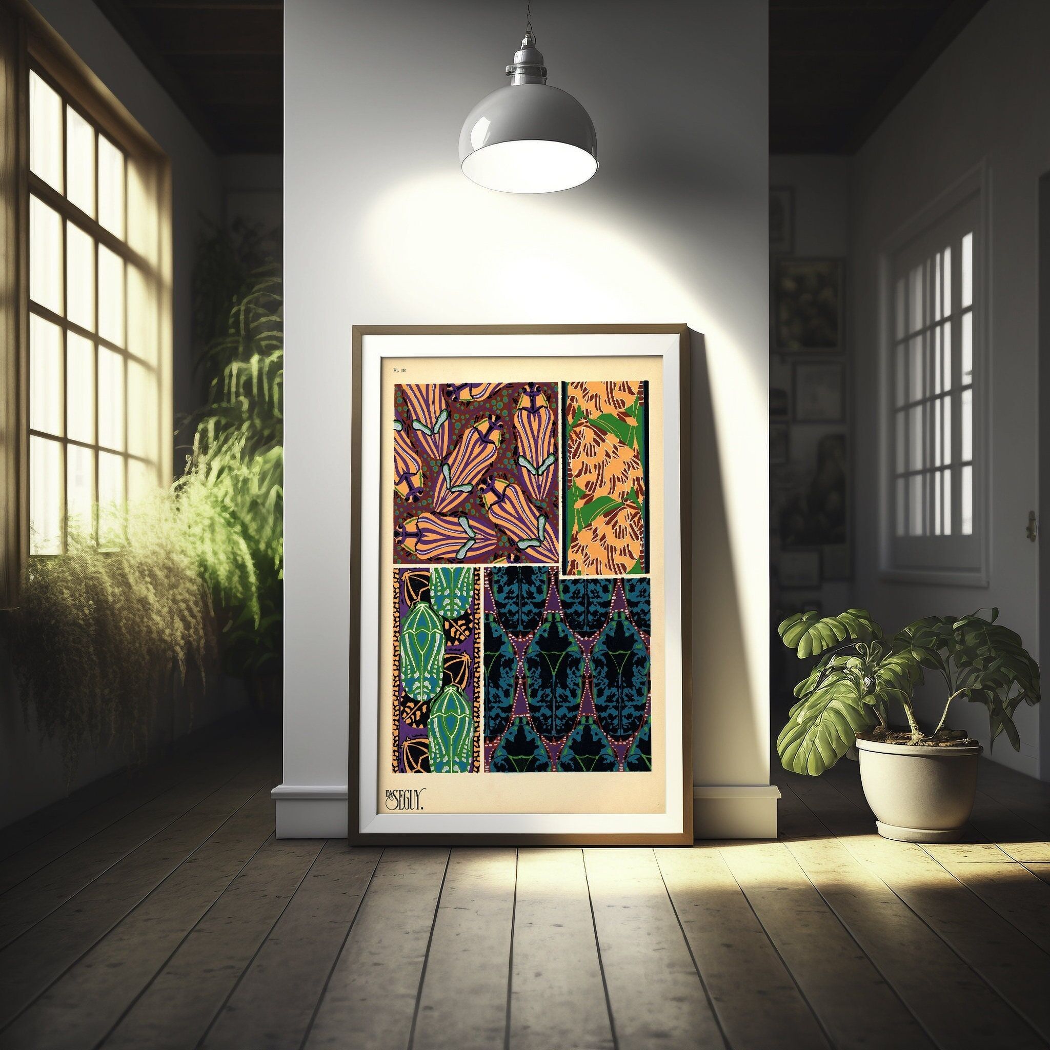 Poster di insetti in stile Art Nouveau – Illustrazione botanica vintage – Idea regalo unica