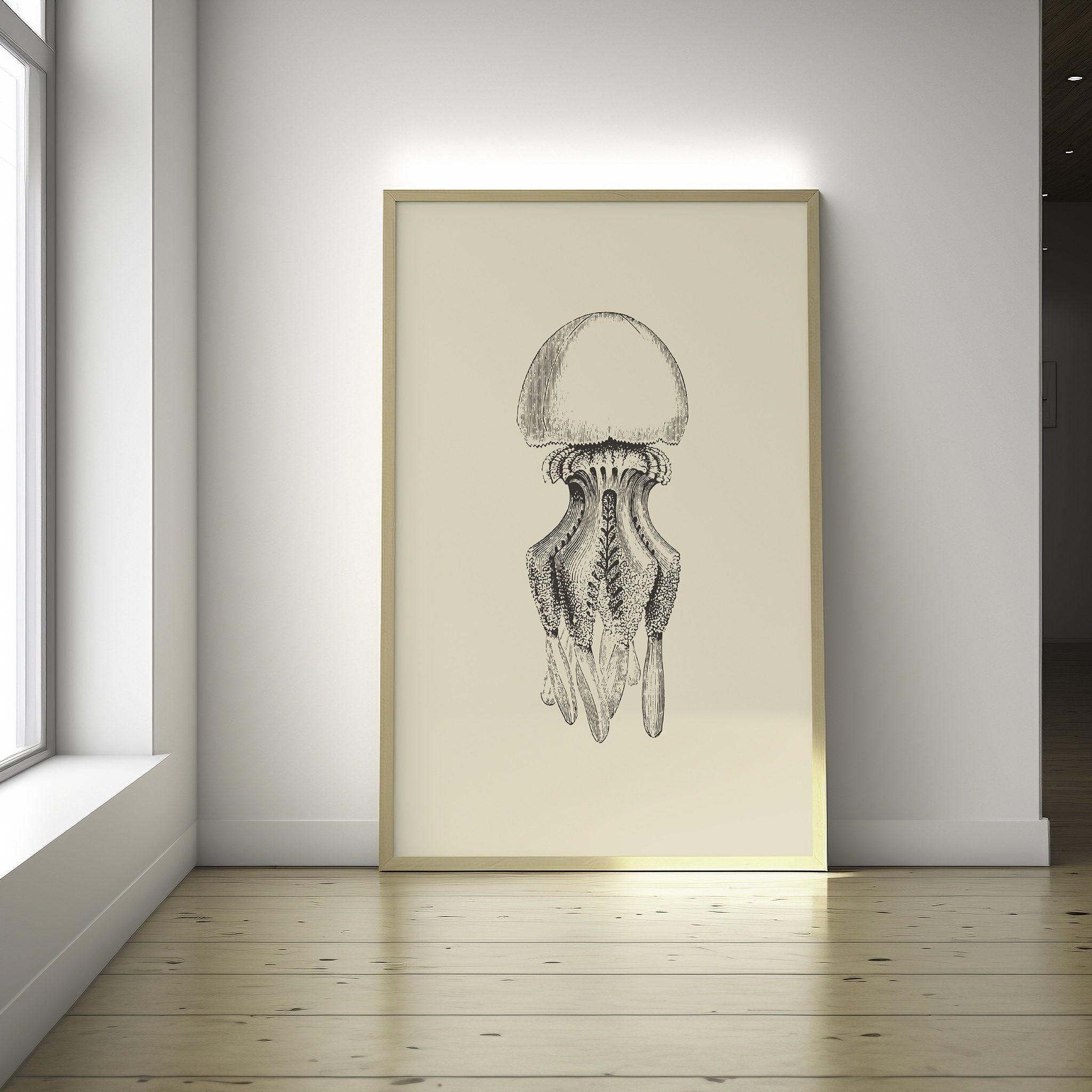 Poster vintage con meduse – Decorazione marina – Crea il tuo spazio