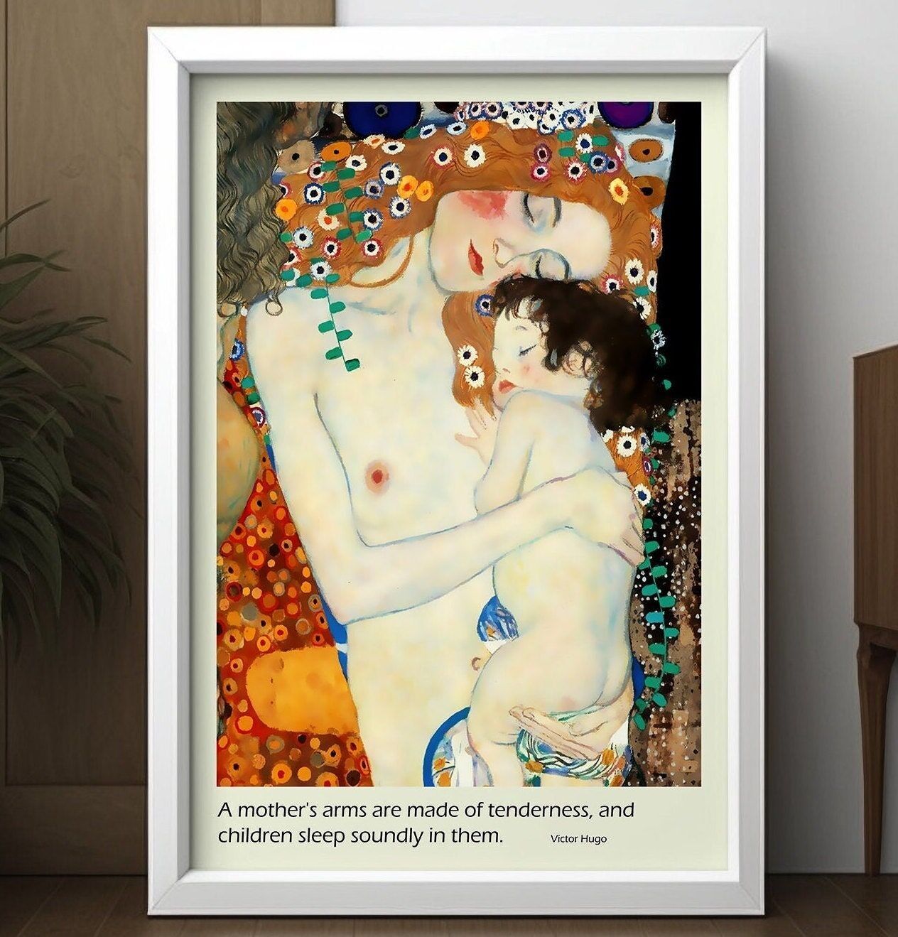 Madre e figlio Klimt – Arte murale di alta qualità per la cameretta dei bambini