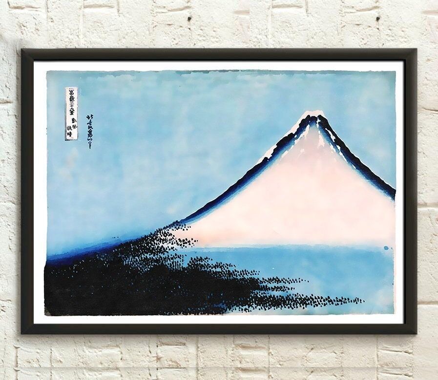 Poster del Monte Fuji blu di Hokusai – Poster giapponese del Monte Fuji – Stampa artistica