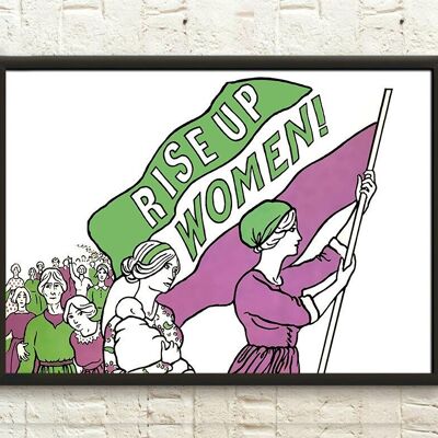 Poster féministe Suffragettes : Votes pour les femmes – Poster féminisme – Rise Up Women – Pendaison de crémaillère – Art mural