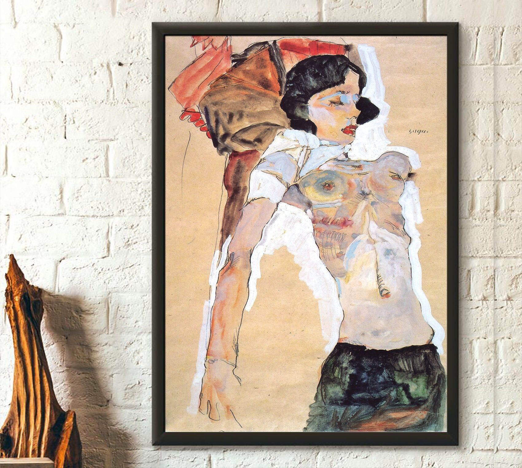 Poster Premium: Egon Schiele 1911 – Poster Fine Art – Poster Giclée – Riproduzione di Schiele – Arte murale per l'anniversario