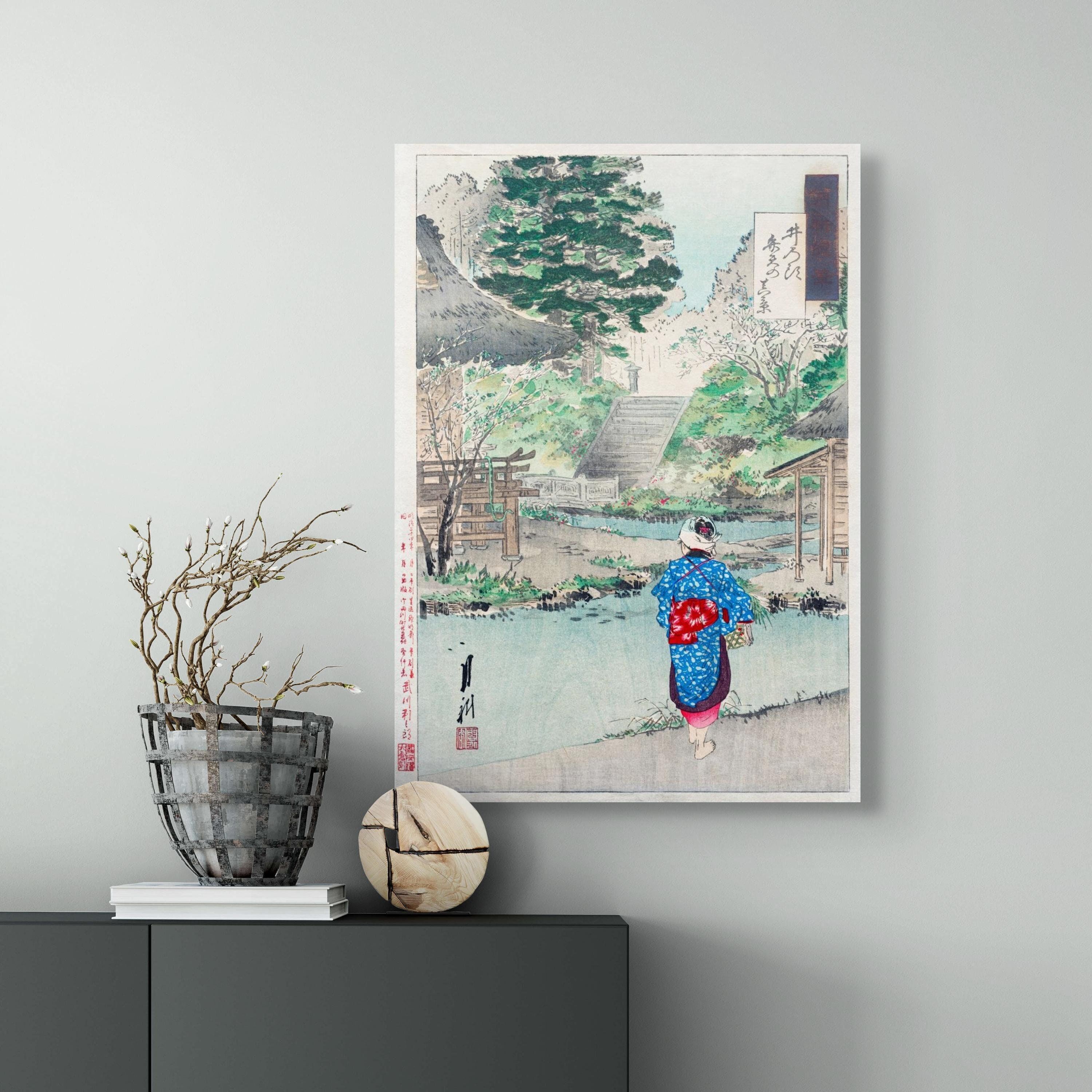 Vista attuale di Benten Ogata Gekko – Stampa Ukiyo-e giapponese – Arte murale giapponese – Decorazione giapponese vintage