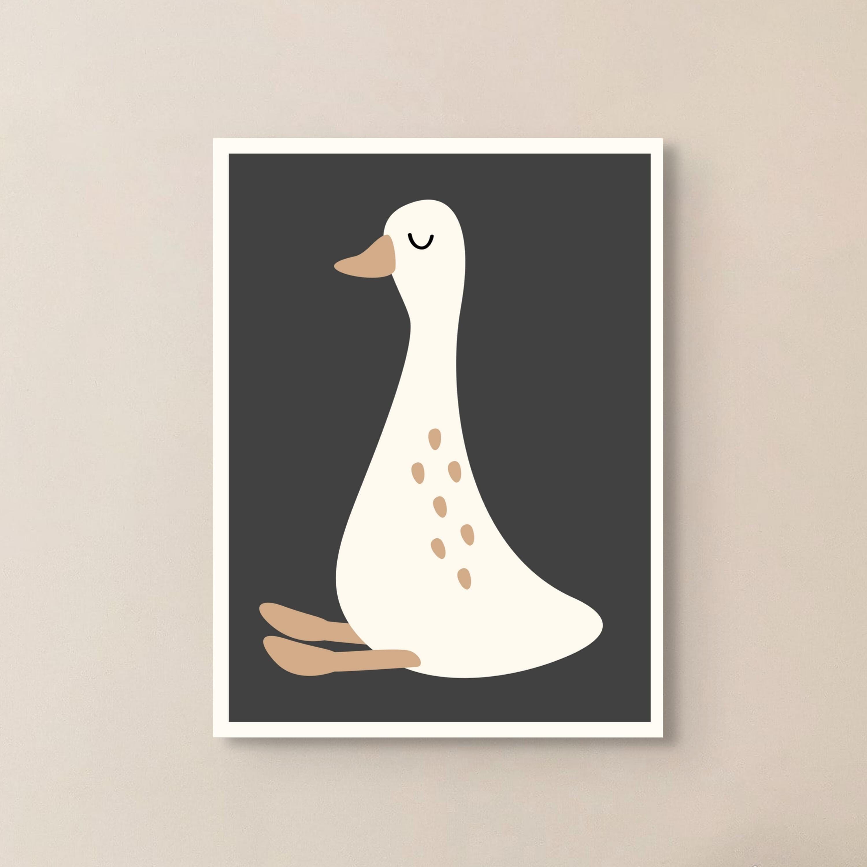 Decorazione murale per cameretta “Anatra” – Idea regalo per la nascita – Poster per bambini – Stile minimalista