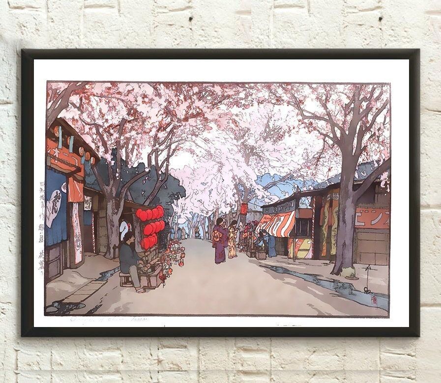 Poster Premium: Fiori di ciliegio 1935 di Hiroshi Yoshida – Stampa xilografica asiatica – Arte murale Ukiyo-e