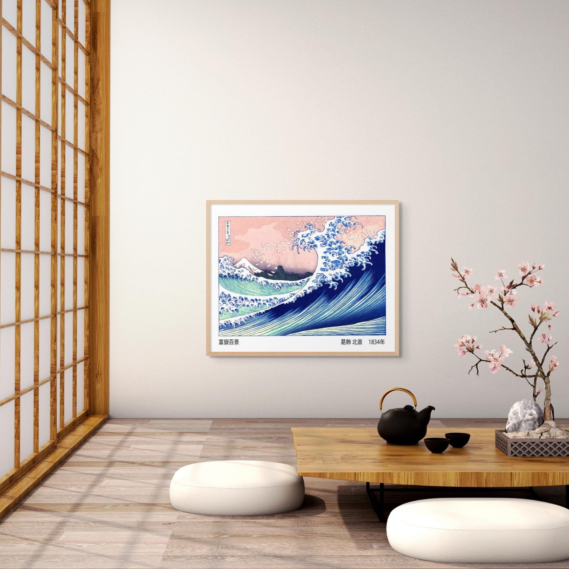 La grande onda, poster del Monte Fuji – Katsushika Hokusai – Arte giapponese Ukiyo-e – Decorazione murale