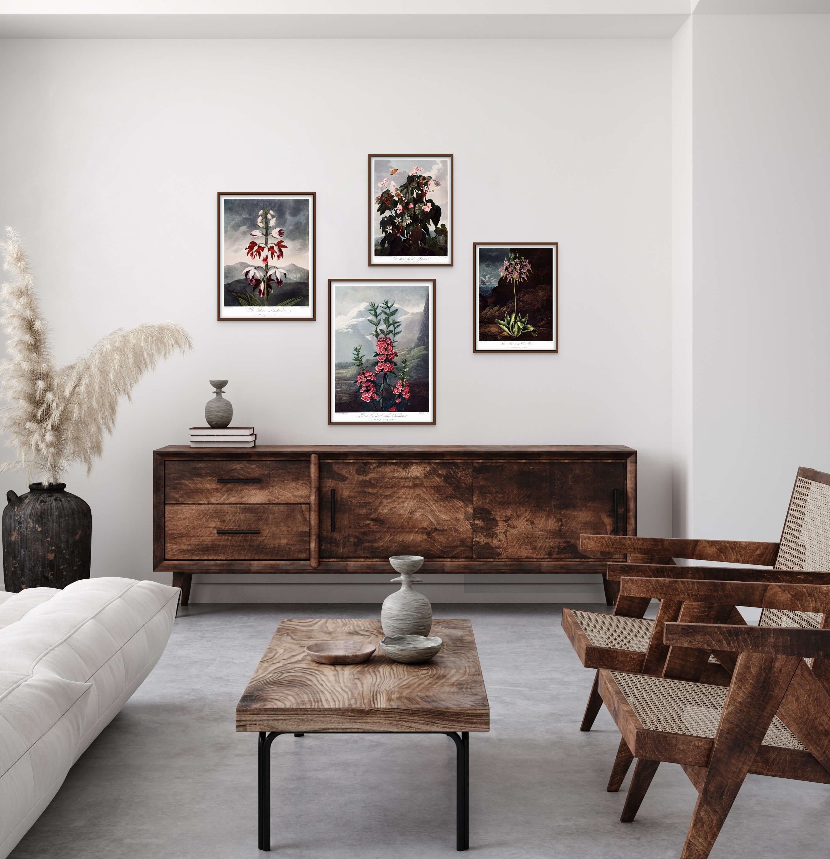 Stampa floreale vintage 1807 Tempio di Flora – Decorazione murale floreale antica