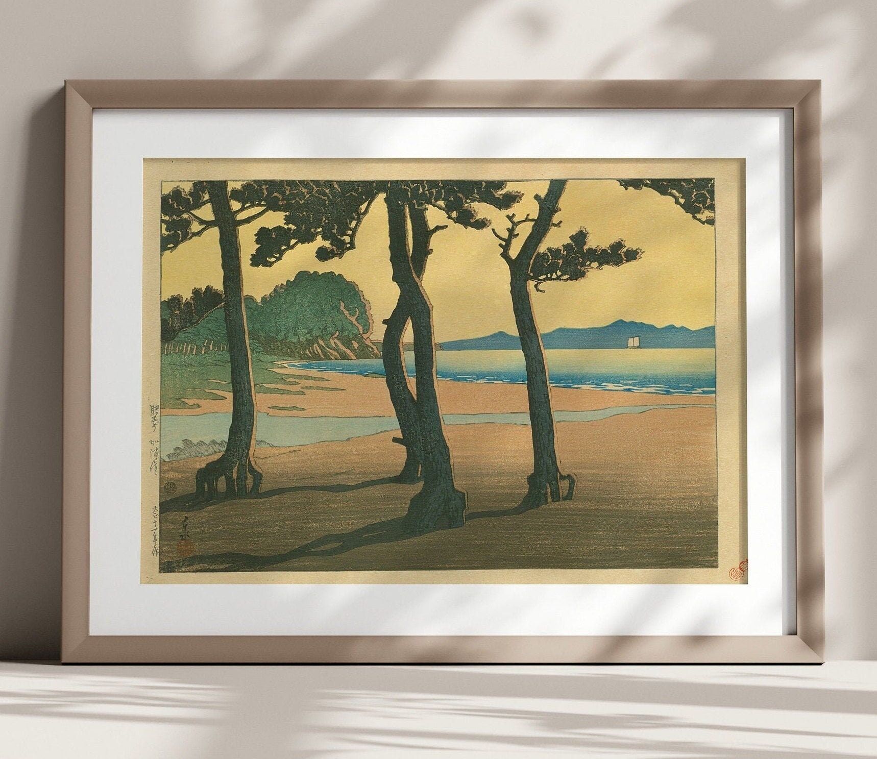 Villaggio di Kazusa – Arte murale – Kawase Hasui Ukiyo-e – Poster giapponese vintage – Arredamento della provincia di Hizen