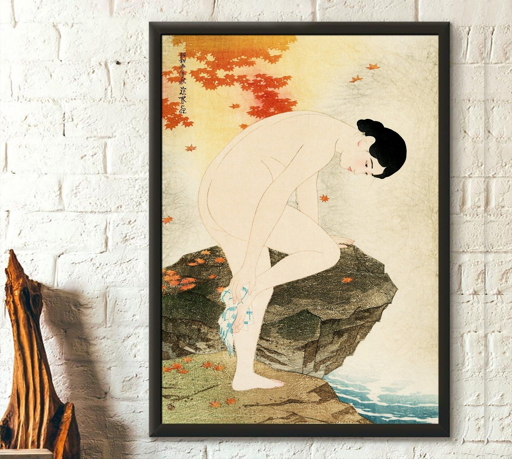 Manifesto d'arte giapponese "Il profumo di un bagno" Ito Shinsui - Arte murale Ukiyo-e di alta qualità Shinsui