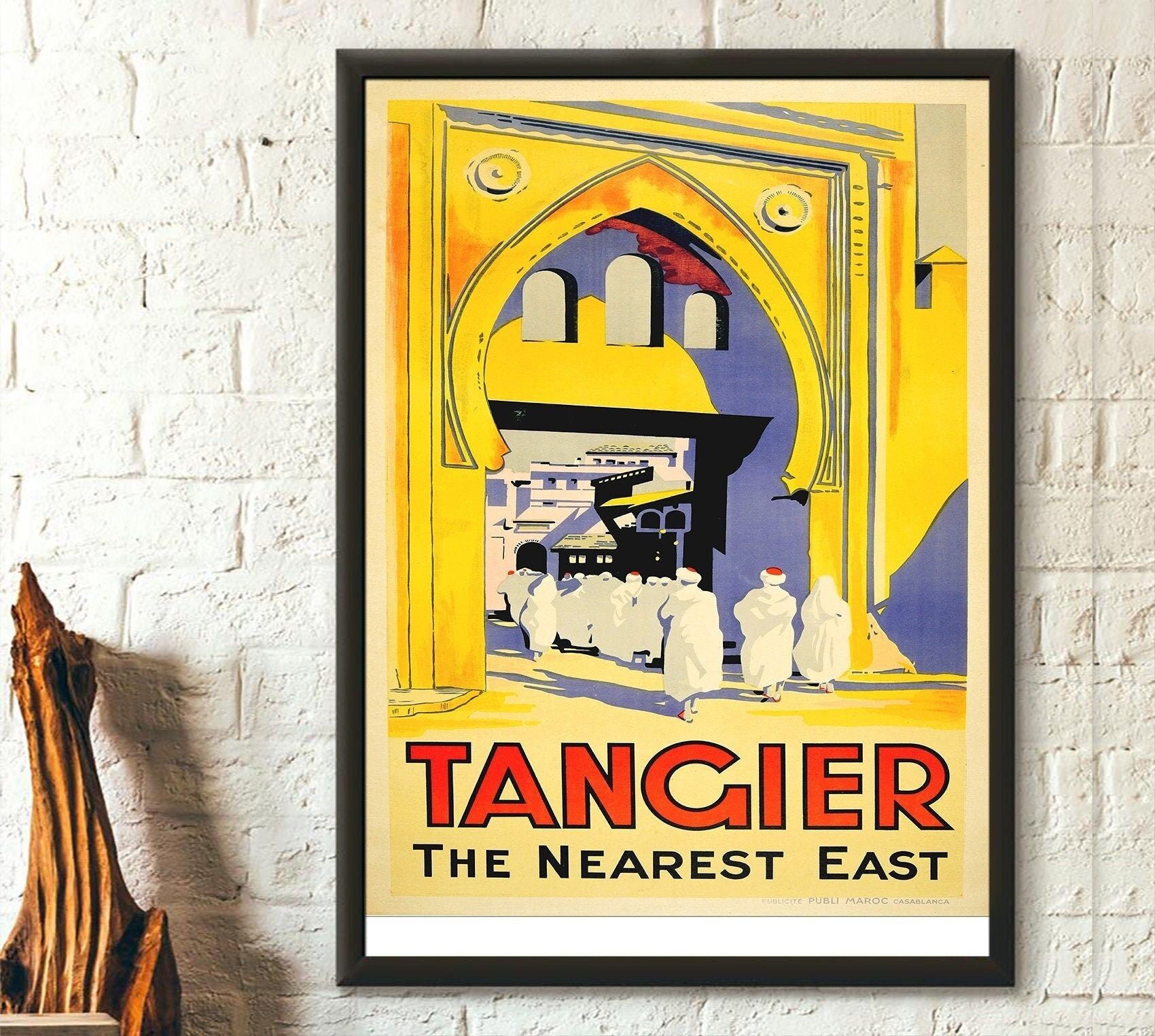 Poster di viaggio vintage in Marocco - Poster di Tangeri - Decorazioni di alta qualità per casa/ufficio