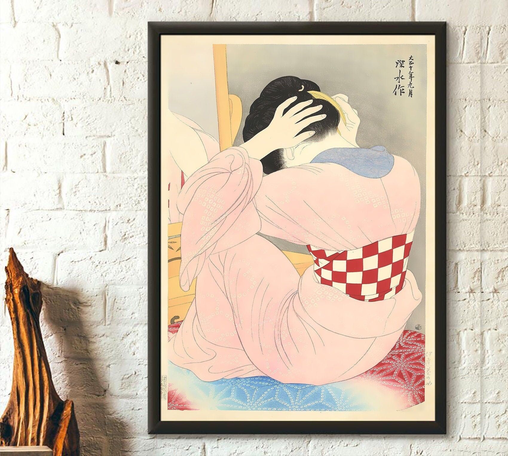 Poster Ukiyo-e - Donna in una xilografia di Ito Shinsui - Arte murale giapponese di alta qualità