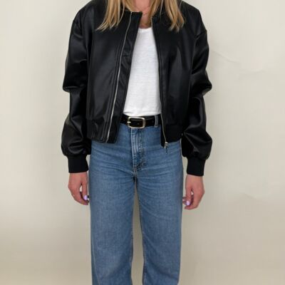 Chaqueta bomber de piel sintética (3553)