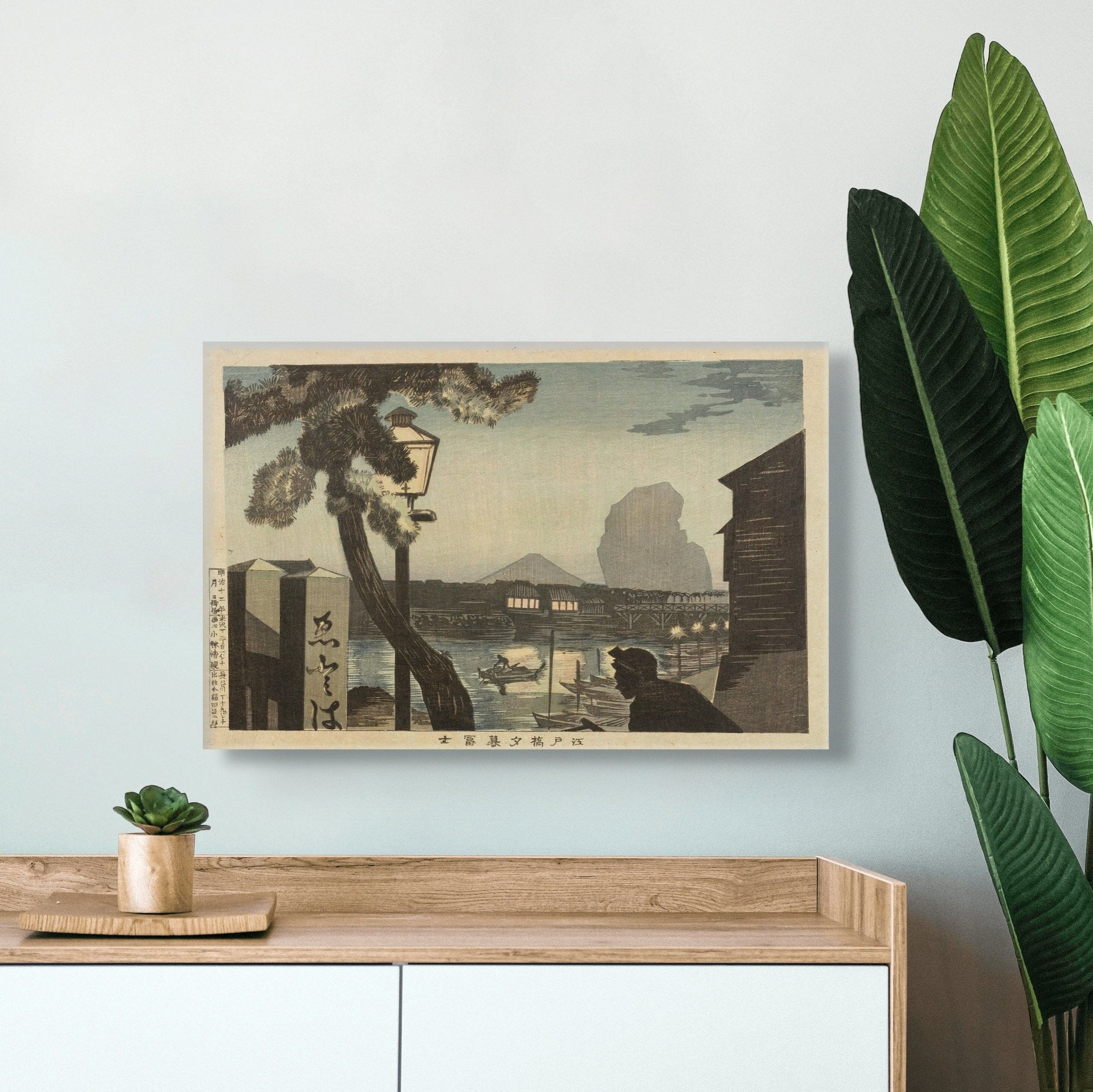 Poster del Monte Fuji al tramonto – Kobayashi Kiyochika Ukiyo-e – Poster del periodo Edo