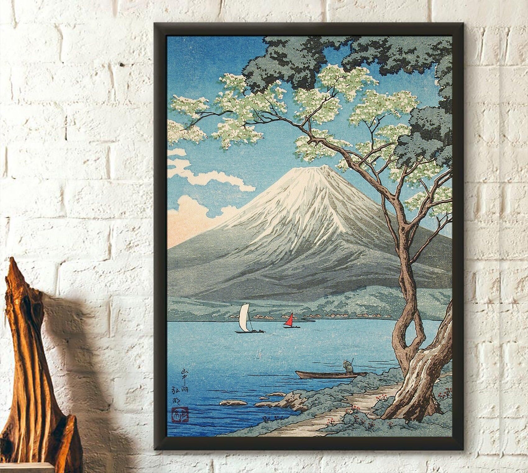 Monte Fuji dal lago Yamanaka – Takahashi Hiroaki – Arte murale giapponese – Manifesto Ukiyo-e – Manifesto di Hiroaki – Stampa Fuji