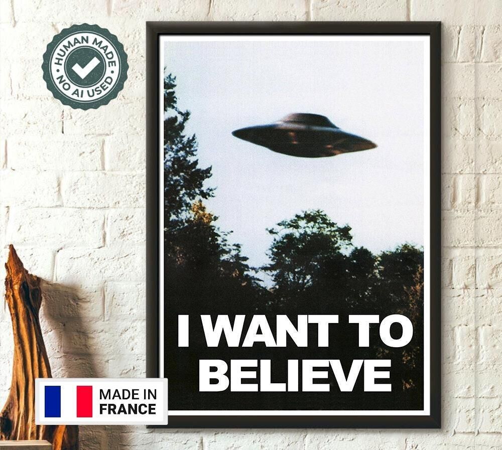 Poster UFO "Voglio credere" – Decorazioni per la casa di fantascienza