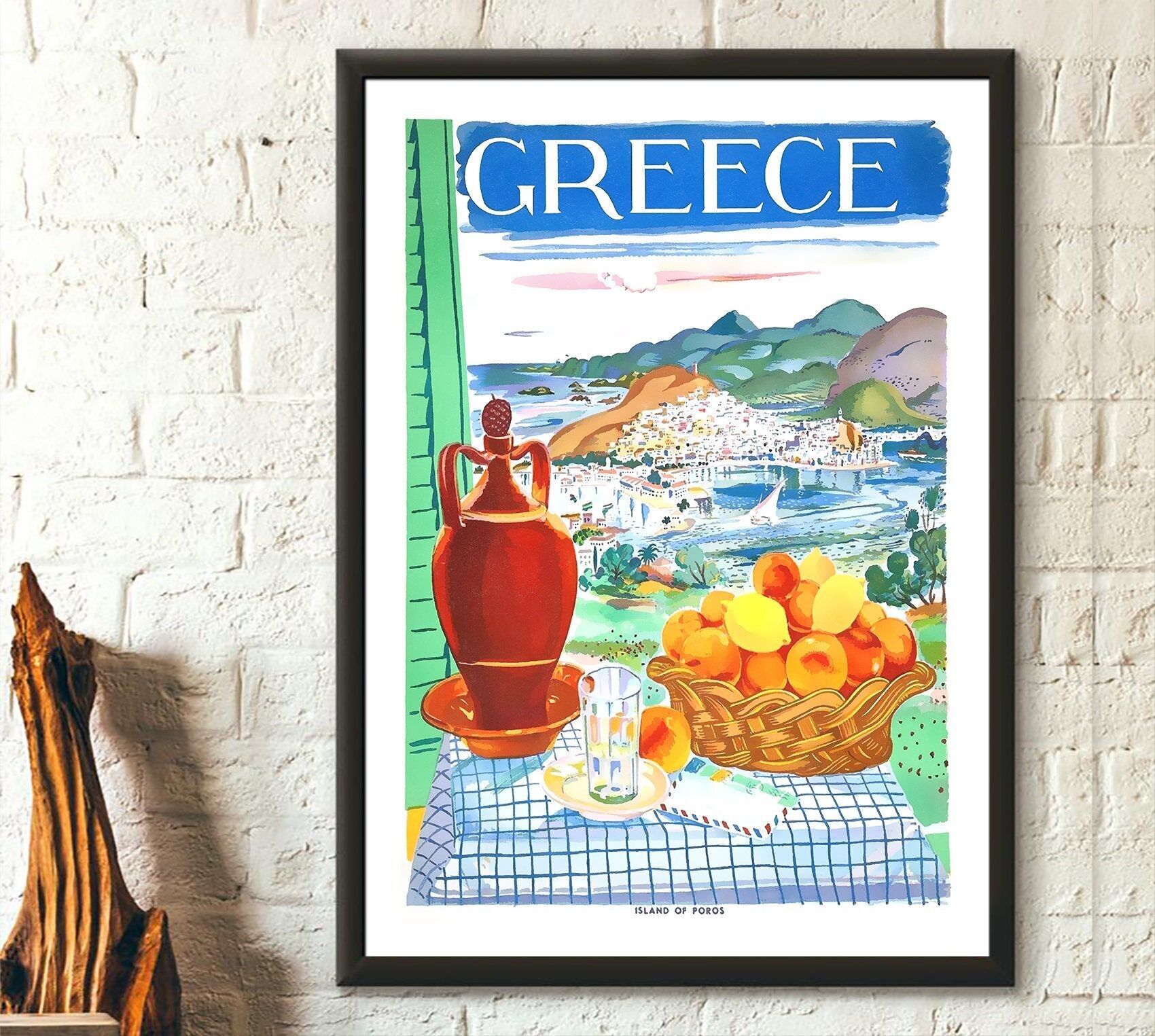 Poster di viaggio Grecia 1948 – Poster vintage – Arte murale di viaggio – Poster da cucina – Decorazione per la casa – Idea regalo di compleanno