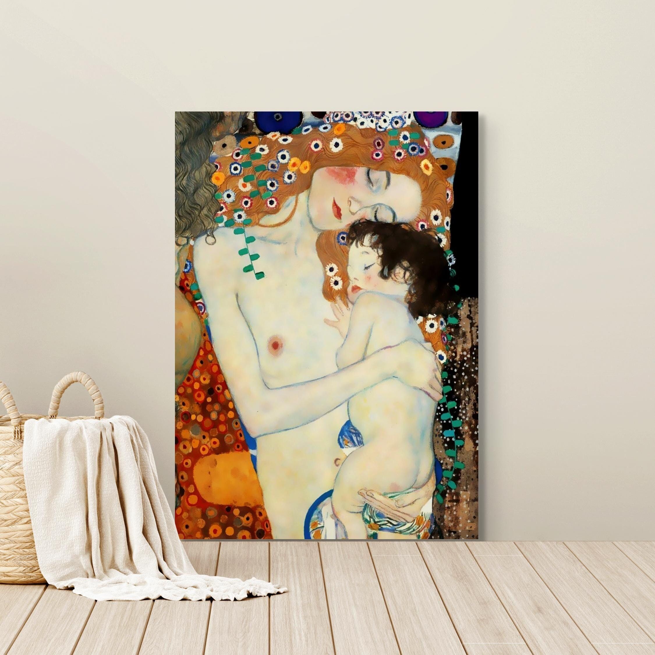Poster Premium: Gustav Klimt Madre e Bambino – Stampa Artistica – Poster di Klimt – Stampa per Bambini – Arte da Parete
