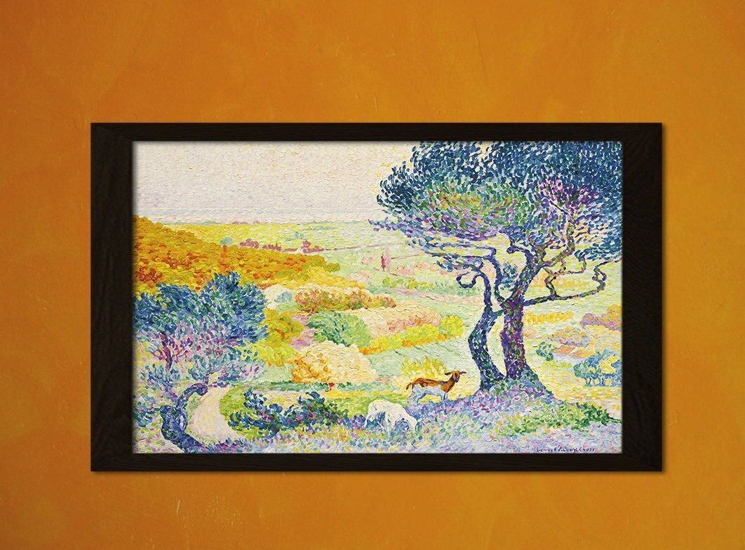La pianura di Bormes 1908 Henri Edmond Cross – Stampa artistica – Decorazione retrò – Casa – Puntinismo