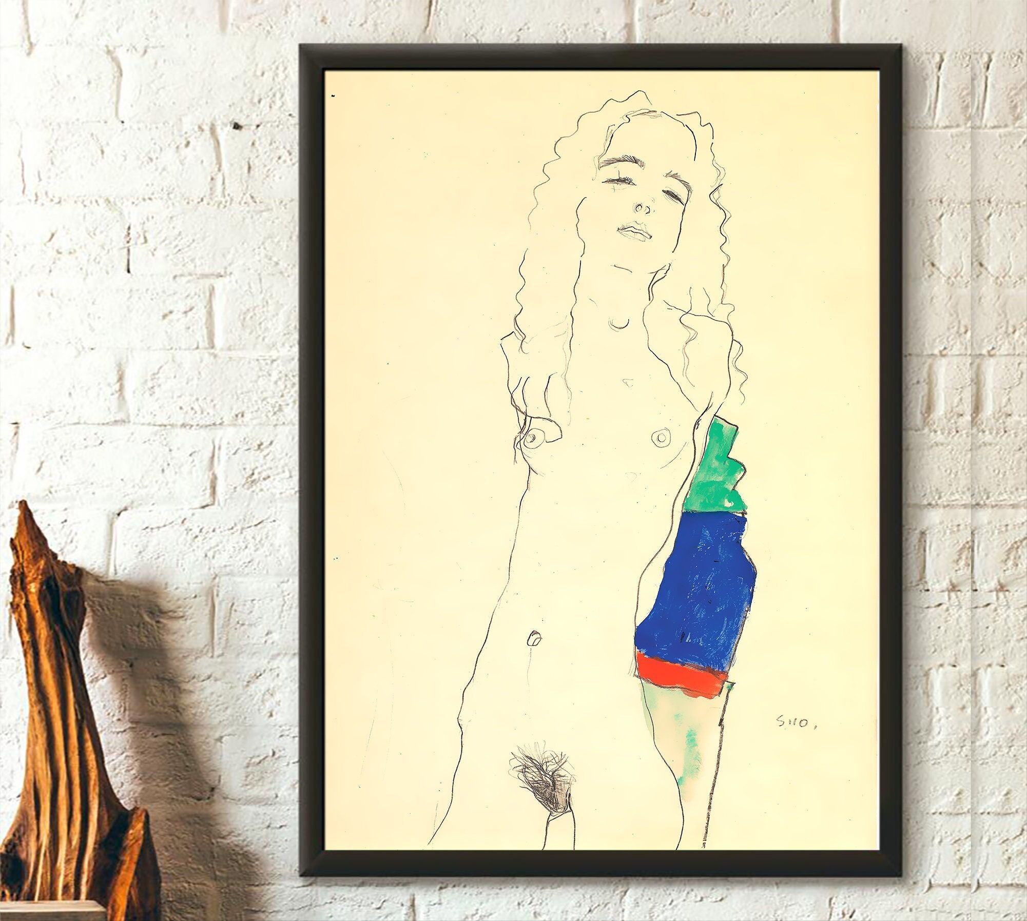 Egon Schiele – Poster Schiele – Nudo Giclée – Idea regalo – Riproduzione d'arte – Stampe per soggiorno