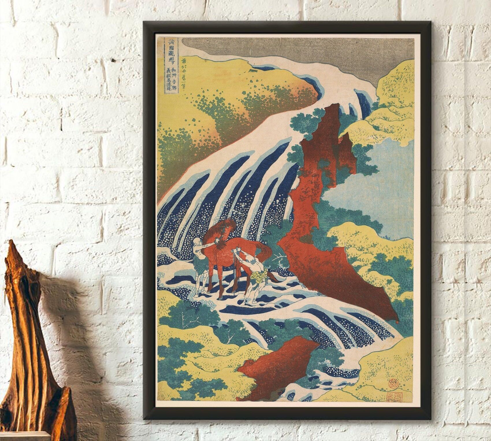 Stampa di Hokusai – Cascata di Yoshitsune – Arte murale giapponese del periodo Edo – Idea regalo