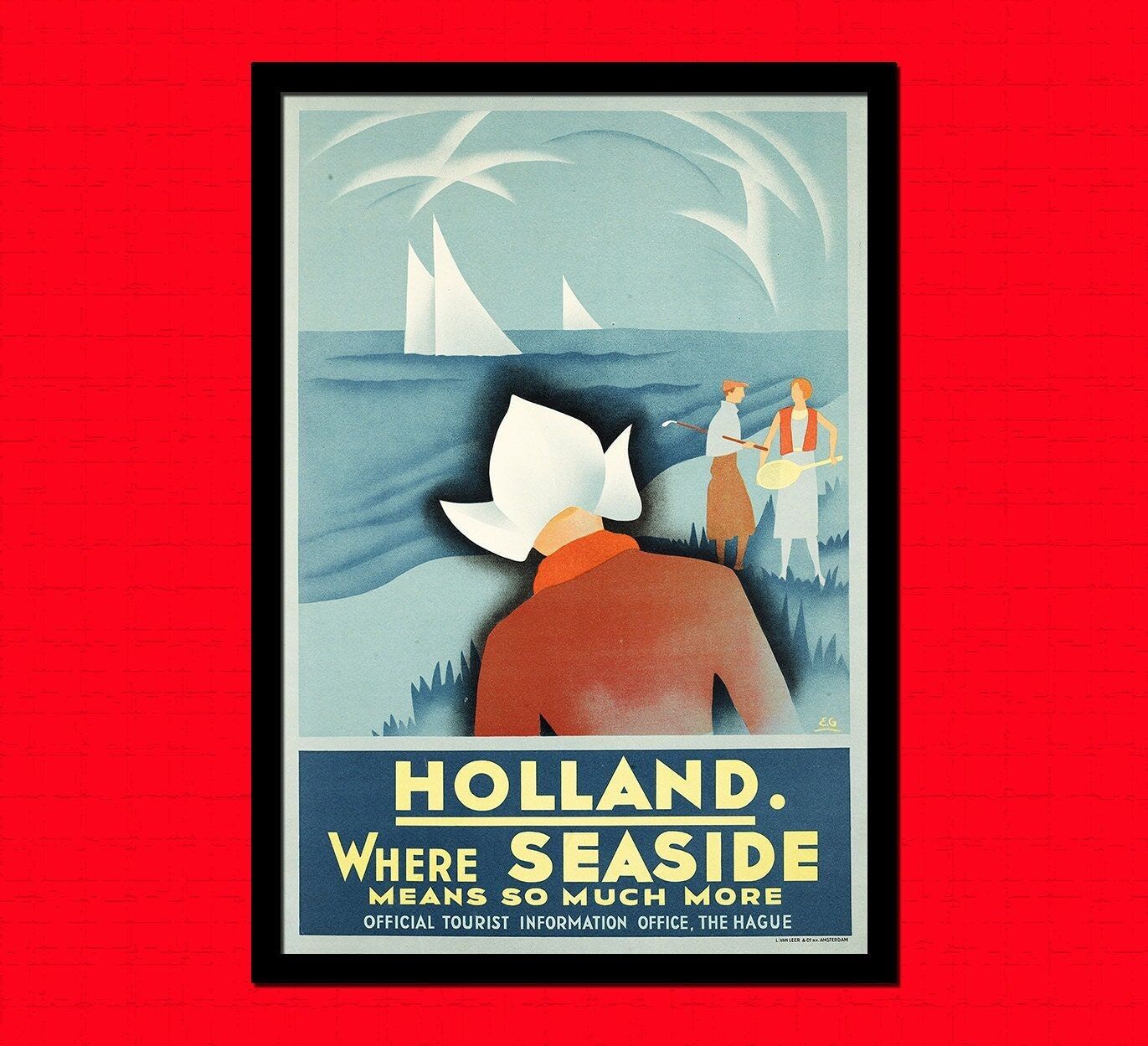 Poster di viaggio in Olanda – Poster vintage dei Paesi Bassi – Arredamento per la casa – Stampe olandesi – Riproduzione