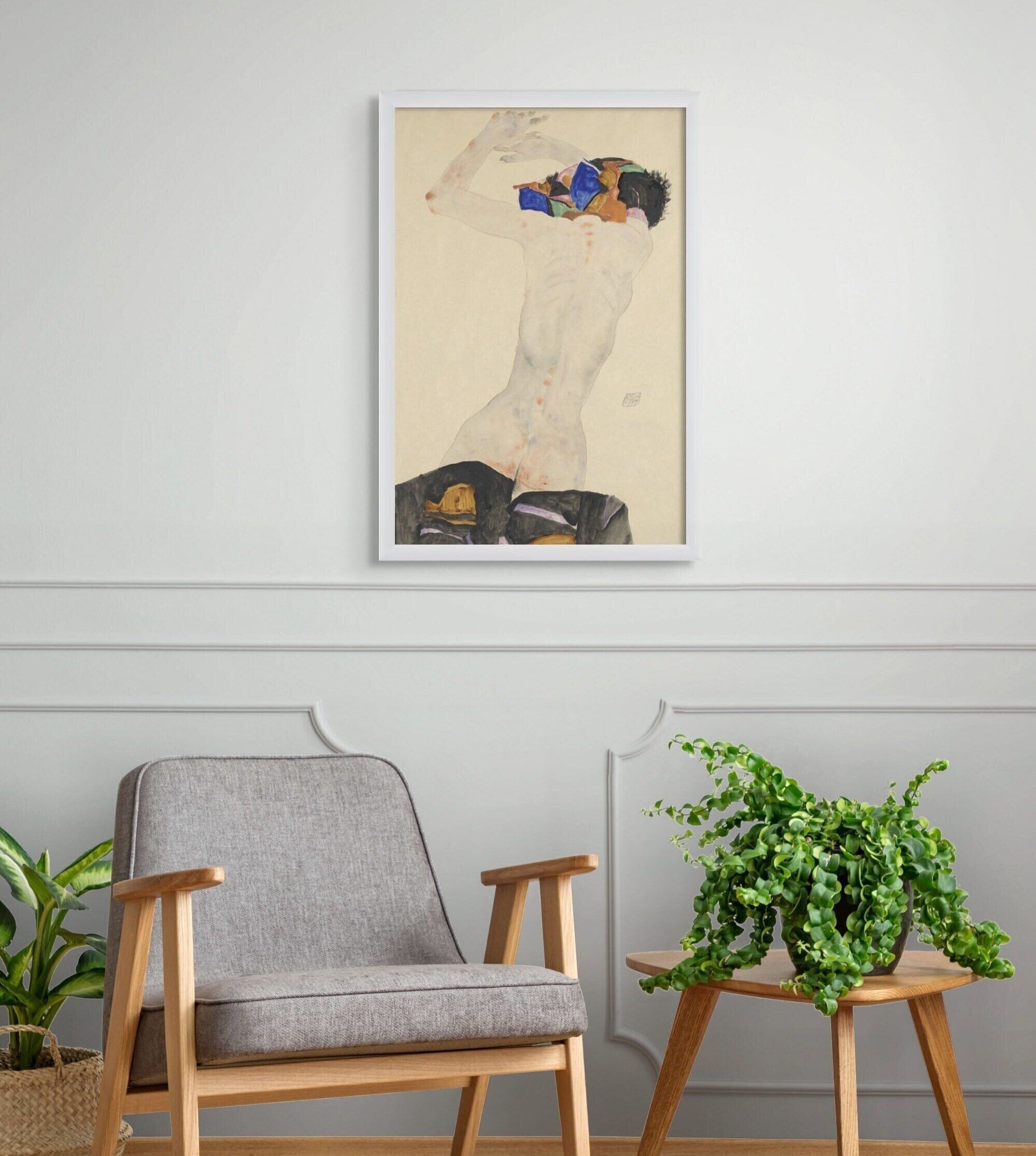 Poster di Egon Schiele del 1911 – Arte murale vintage con nudo – Poster di Schiele – Idea regalo