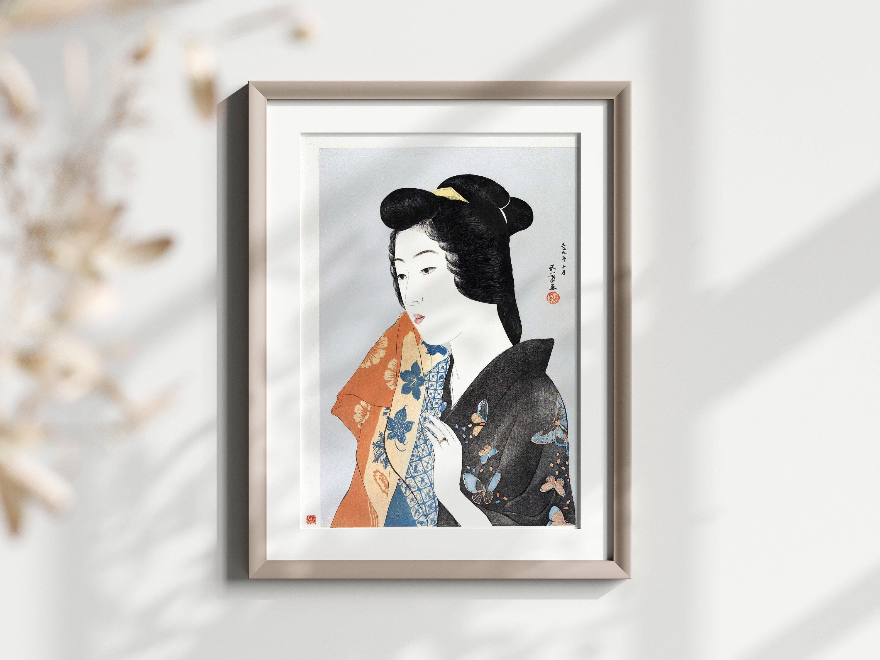 Geisha Wall Art – Stampa di una donna giapponese – Opera d'arte tradizionale giapponese – Elegante decorazione da parete