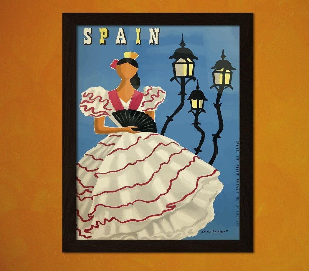 Poster di viaggio in Spagna – Stampa vintage – Decorazione per la casa – Poster spagnolo – Inaugurazione della casa