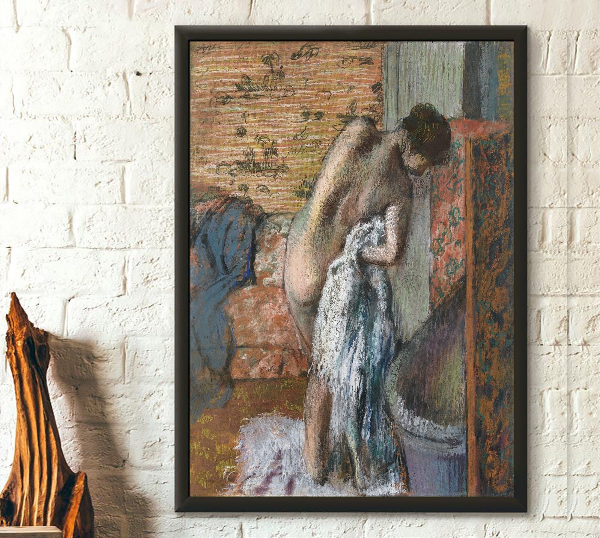 Poster Premium: Edgar Degas Dopo il bagno 1885 – Poster di disegno nudo – Arte murale