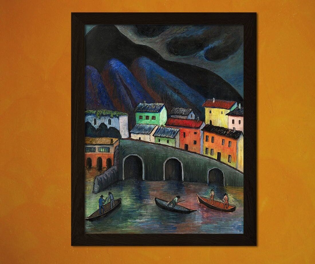 Pêche nocturne à Ascona 1923 Marianne Werefkin – Impression fine art – Décor rétro expressionnisme