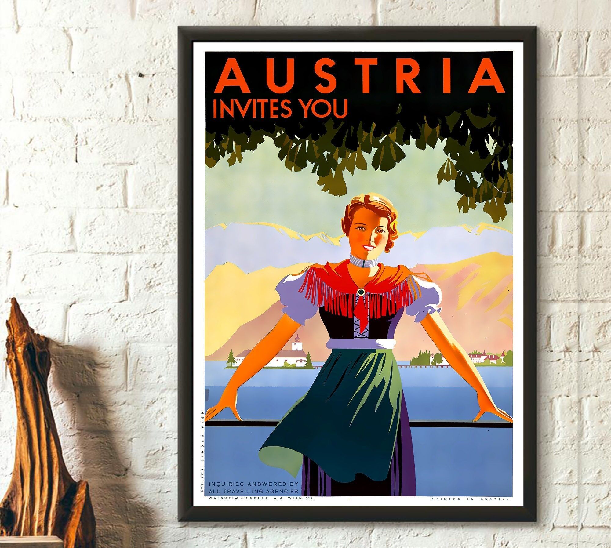 Poster di viaggio in Austria – Poster vintage – Arte murale della campagna austriaca – Idea regalo di compleanno
