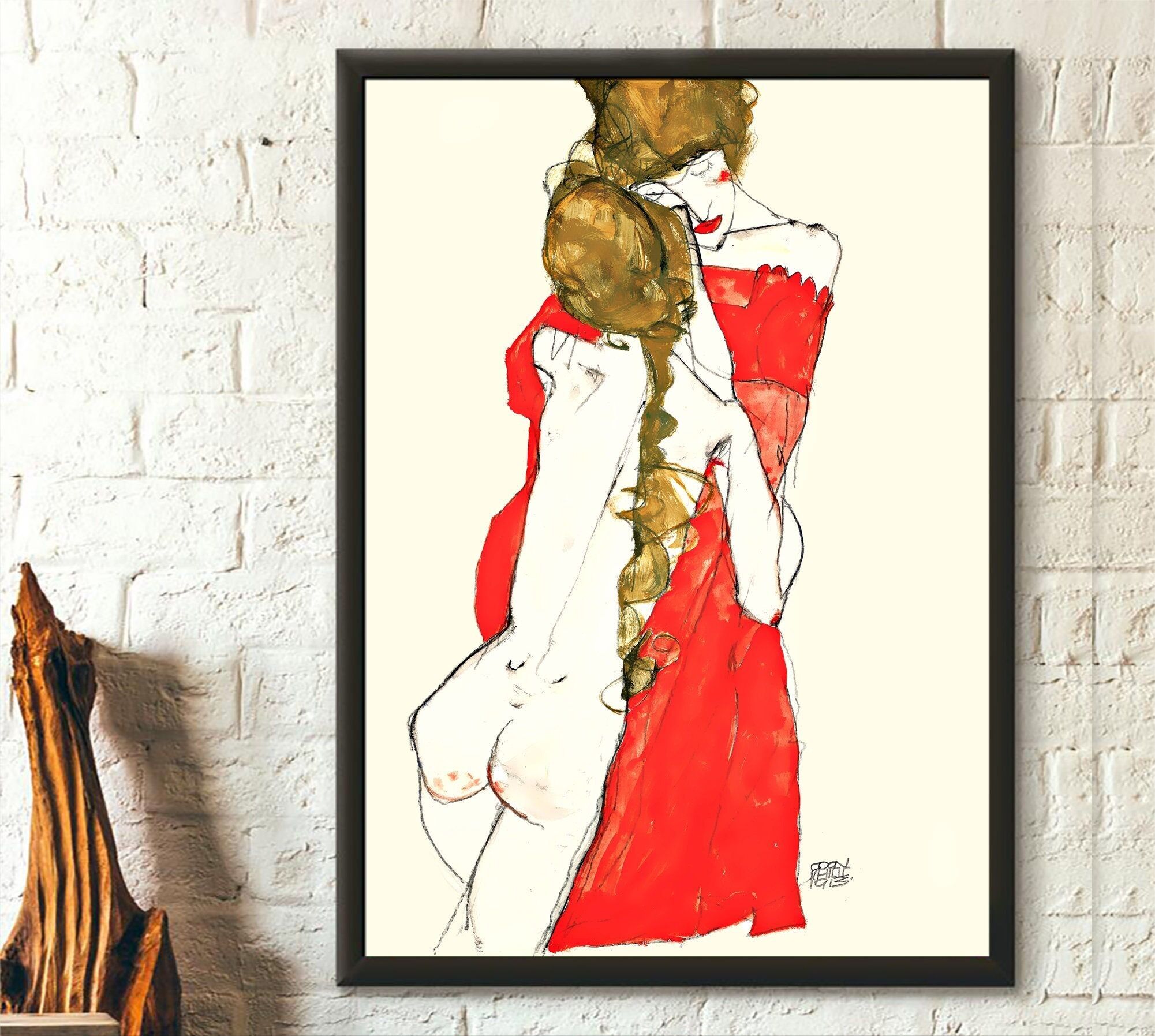 Poster Premium: Madre e figlia Egon Schiele – Poster per la cameretta dei bambini – Poster per la cameretta delle bambine – Arte murale