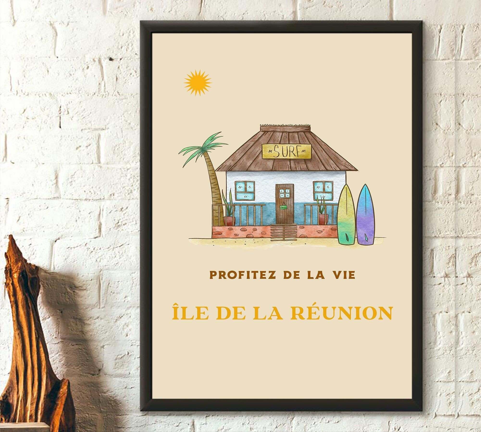 Poster Premium: Poster dell'Isola della Riunione - Poster dell'Isola della Riunione - Arte murale