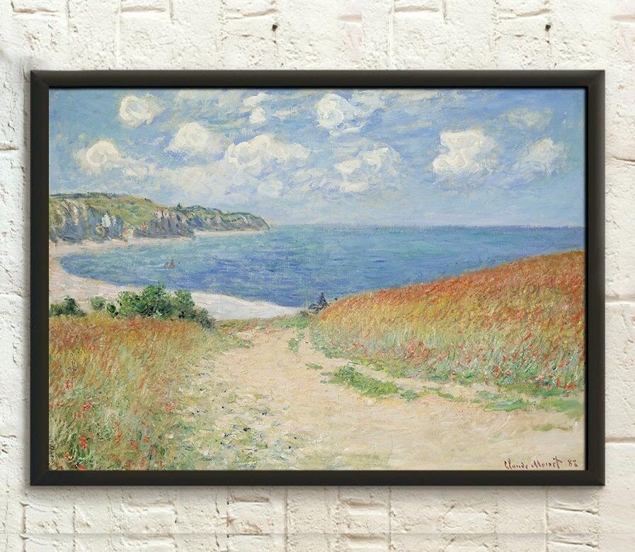 Poster Premium: Claude Monet Sentiero nel grano a Pourville – Poster – Stampa artistica – Arte murale