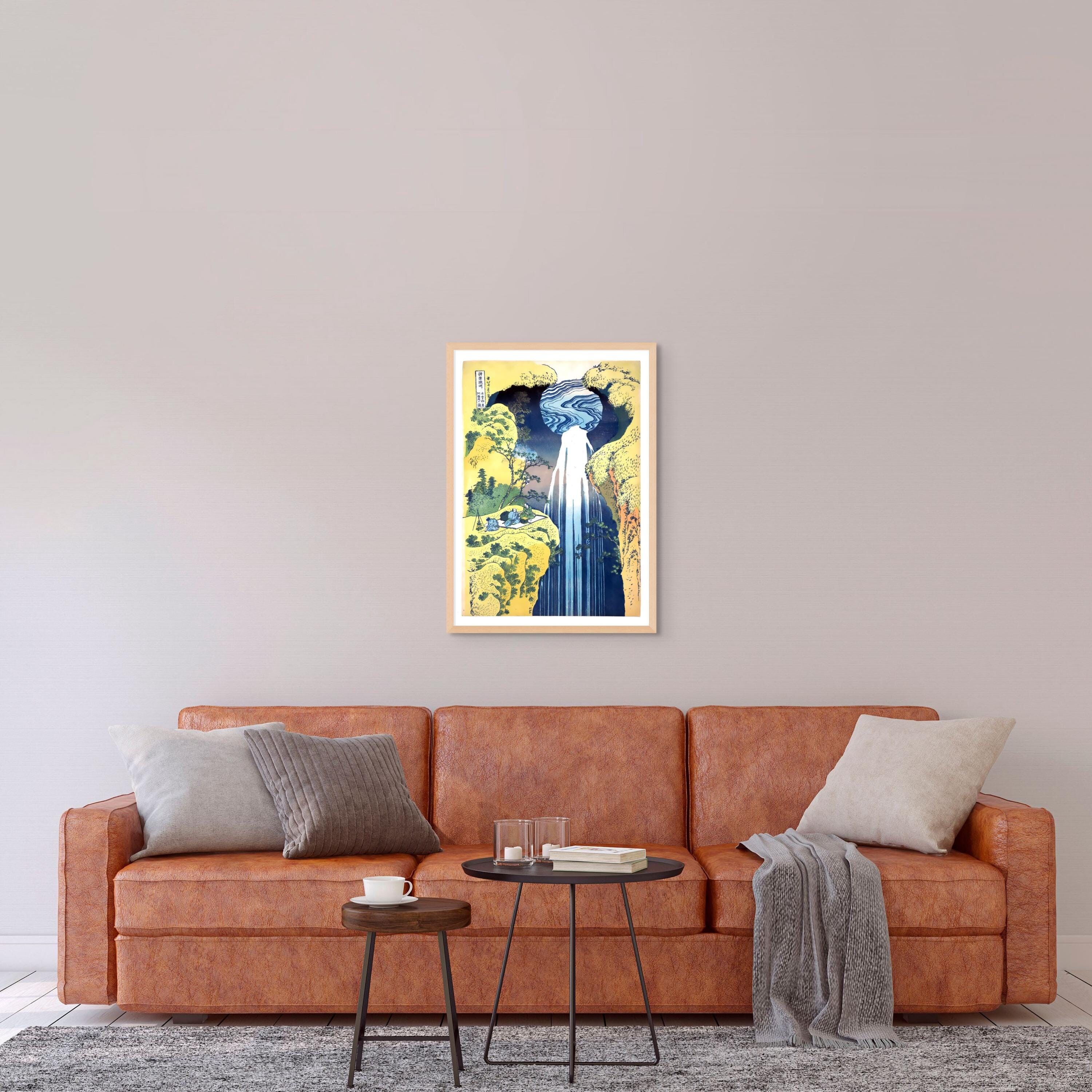 "Hokusai “Cascata di Amida sulla strada di Kiso”” – Stampa xilografica giapponese – Arte asiatica, periodo Edo