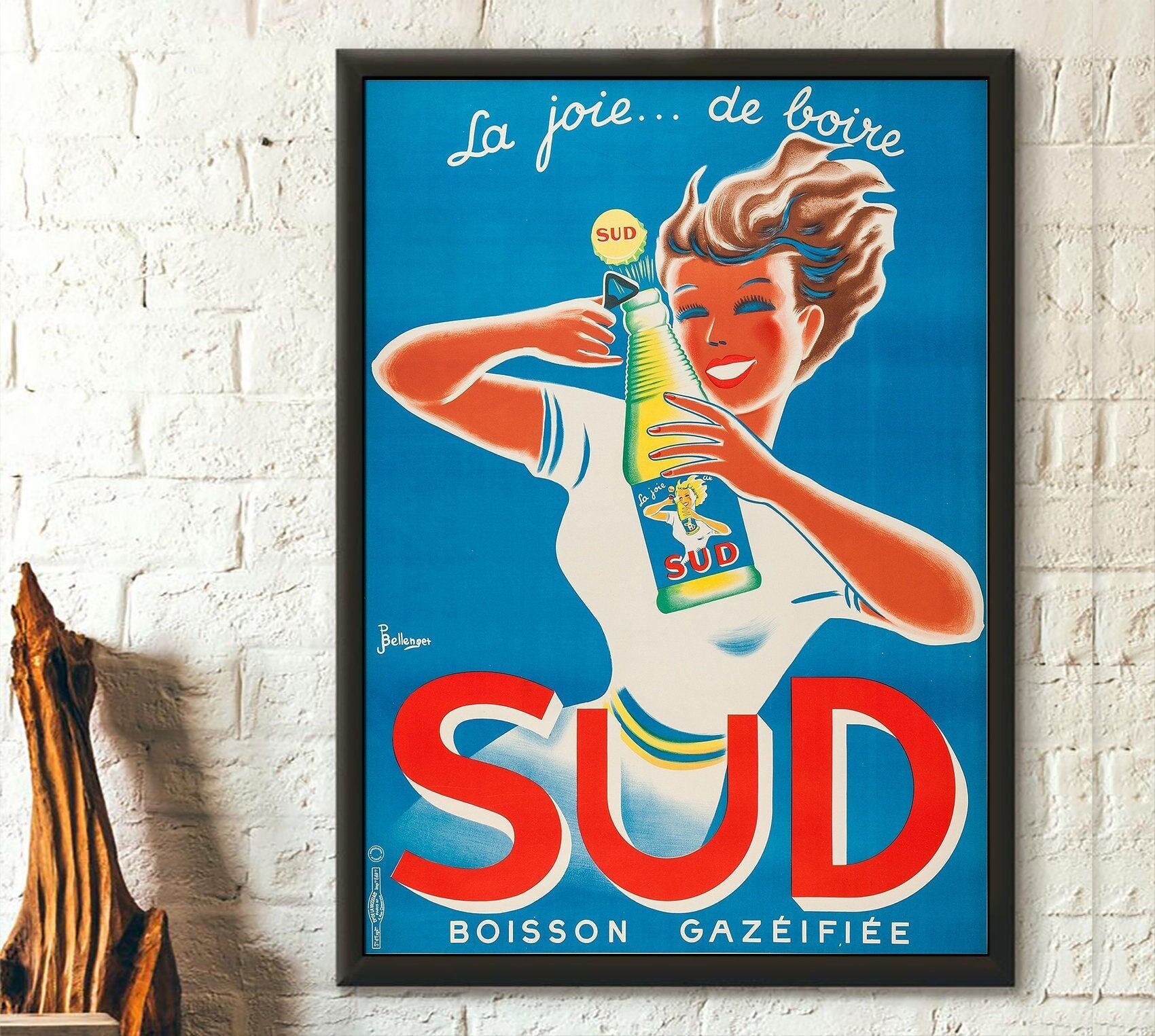 Poster Premium: Acqua frizzante vintage – Poster di cibo vintage – Arte murale per cucina – Poster per cucina – Stampa artistica