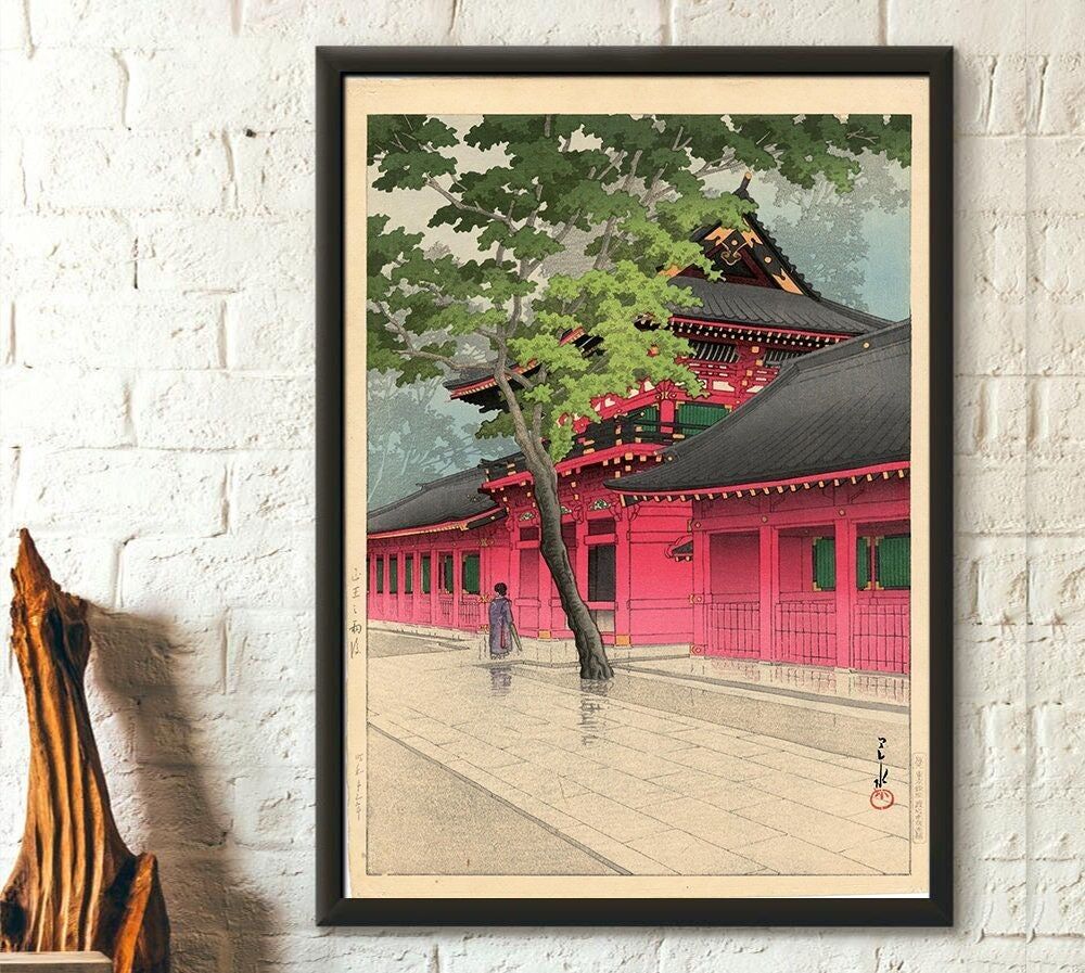 Dopo la pioggia a Sanno 1938 – Kawase Hasui – Stampa Ukiyo-e giapponese – Arte murale giapponese – Poster Hasui – Stampa artistica