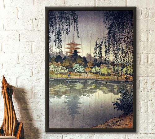 Pluie au temple Kofukuji 1937 – Tsuchiya Koitsu – Estampe japonaise période Edo – Poster Koitsu – Art mural Koitsu japonais