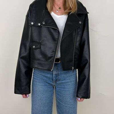 CHAQUETA DE CUERO SINTÉTICO PERFECTO (3555)